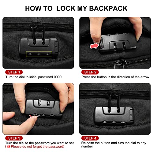 LOVEVOOK Large Laptop Backpack for Men,17.3Inch Heavy Duty Travel Backpack - color: Black&purple, size: 17 inch