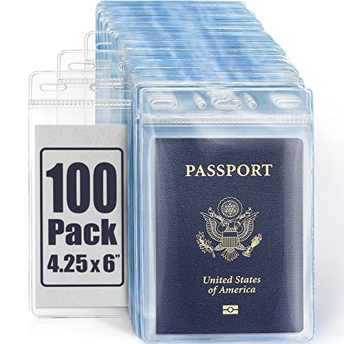 4x6 XXL Passport, ID, Name Card Holders - Vertical, Zipperless, 100 PK - size: 100