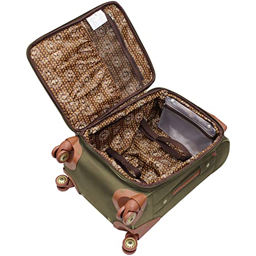 Pathfinder 24 Inch Luggage with Spinner Wheels Softside Expandable Medium Suitcase - color: Olive, size: 24-Inch Suitcase