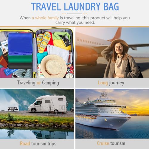 Isink Extra Large Laundry Bag With Handles, Heavy Duty, Travel Laundry Bag for Dirty Clothes, 28" x 40" (Blue) - color: Extra Large Laundry Bag With Handles (Blue)