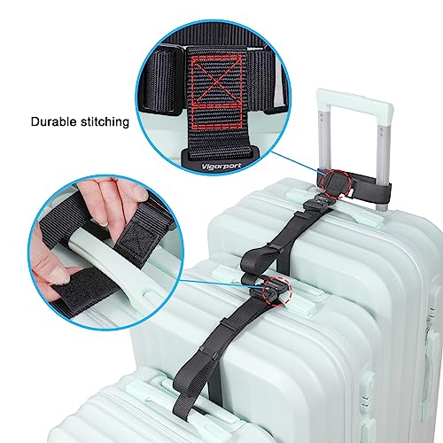 Vigorport Luggage Connector Straps for Suitcase, Add A Bag Suitcase Belt - size: Large-Metal Buckle