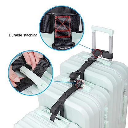 Vigorport Luggage Connector Straps for Suitcase, Add A Bag Suitcase Belt - size: Large-Metal Buckle