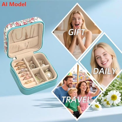 shunmei Mini Travel Jewelry Box, Personalised Pattern, Six Cats - style: Six Cats