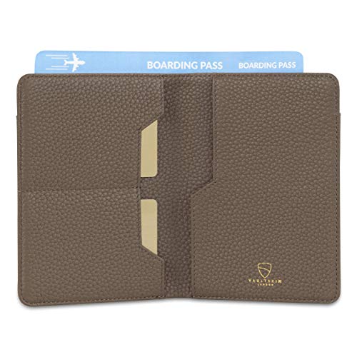 Vaultskin KENSINGTON Passport Holder for Travel, RFID Wallet (Matt Brown) - color: Matt Brown