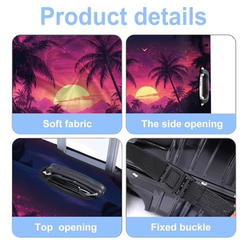 Coconut Trees Luggage Cover Washable Suitcase Protector Anti-scratch Suitcase cover Fits 32-34 Inch Luggage XL - color: Coconut trees, size: XL(32-34inch suitcase)