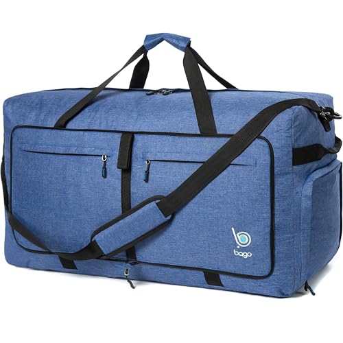 Bago Travel Duffle Bag for Women & Men. Extra Large Foldable Duffel Bags - color: SnowDepBlue, size: 140L