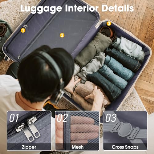Merax Luggage sets of 2 Piece,20 24 IN Hardside Suitcase with Bag - color: Light Pink(20+24+bag), style: Luggage Set With Bags