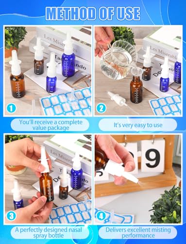 10 Pcs Nasal Spray Bottle Glass Empty Refillable, 30ML/1OZ - color: Brown 30ml 10Pcs