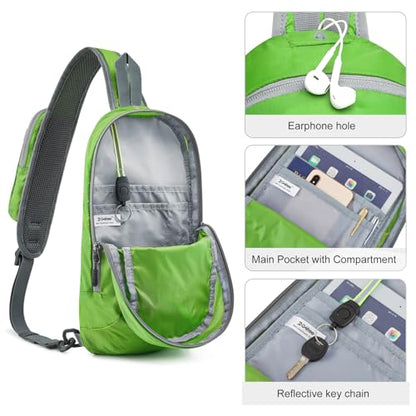 G4Free Sling Bag for Men Women,RFID Blocking, Crossbody Backpack,Travel - color: Green