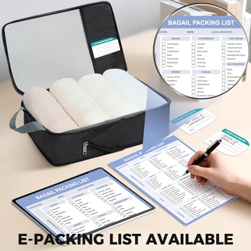 BAGAIL Lightweight Compression Packing Cubes for Travel, 6 Set, Black - color: Black