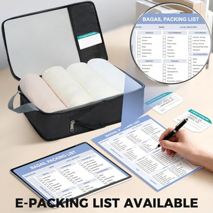 BAGAIL Lightweight Compression Packing Cubes for Travel, 6 Set, Black - color: Black
