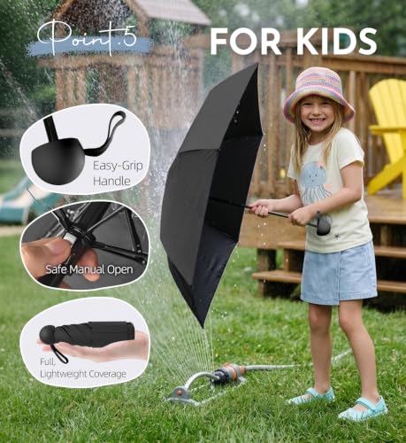 Umbrella Travel Size Mini Umbrella with UPF 100+ UV Rain Protection - color: Black