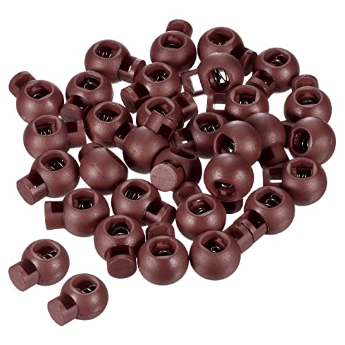 PATIKIL 30Pack Cord Locks Ball Spring Toggle Stopper Date Red - color: Date Red