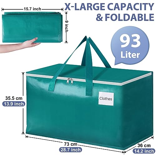 StorageRight Moving Bags, Moving Boxes, 93L 10-Pack Sotrage Totes, Green - color: Green, size: 10 Pack