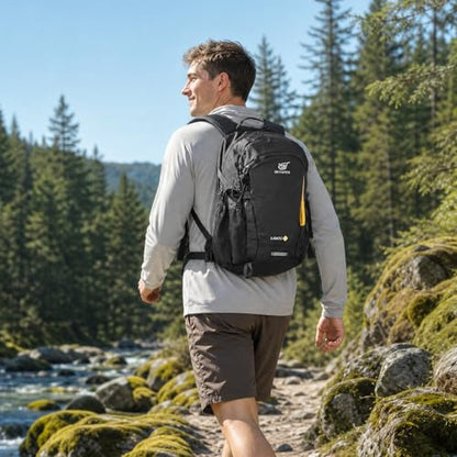 SKYSPER Small Hiking Backpack, 20L Lightweight Travel Backpacks Hiking Daypack for Women Men - color: Lantc20-black, size: 20 l