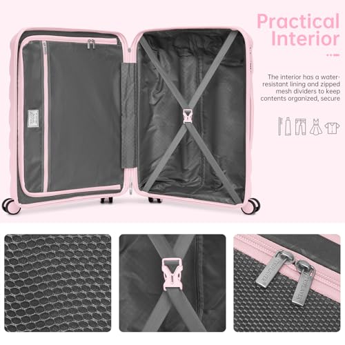 Luggage Sets 5 Pieces, Suitcase Set with Wheels, Suitcases for Women - color: Light Pink-5pcs, style: 5 Piece Set (Backpack)
