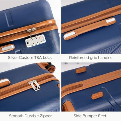 Cosbarn Luggage Sets, Durable 20,24,28 inch Suitcase Sets With Wheels - color: DarkBlue