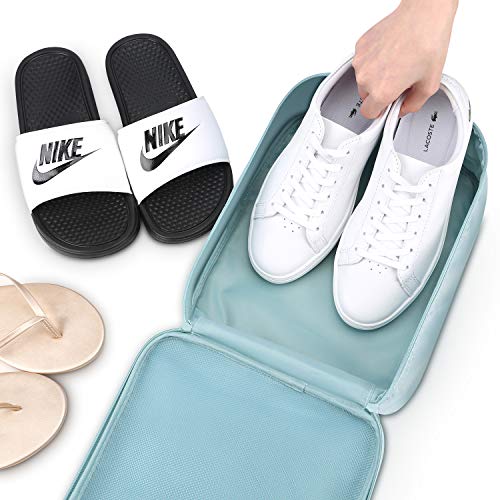 Mossio Shoe Bag Holds 3 Pair of Shoes for Travel and Daily Use Storage Pouch - color: Blue Flower