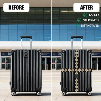 Nuxovilar Luggage Straps Set for Suitcase 1.96x90.5in Polyester - color: LU13496, size: 1.96"x90.5"