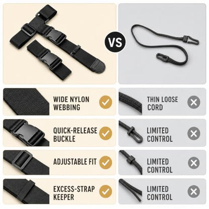 Luggage Connector Straps for Connecting Multiple Bags, Adjustable Buckle Belt, Black, 2 Pack
