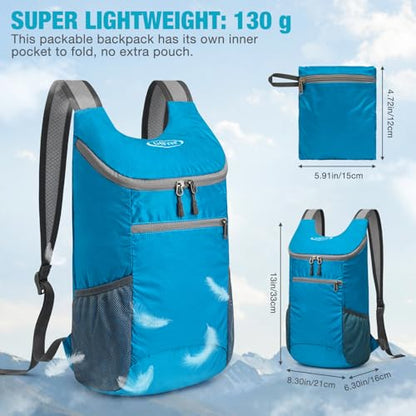 G4Free 10L Lightweight Packable Hiking Backpack, Nylon Daypack Daily Travel - color: Blue, size: Small