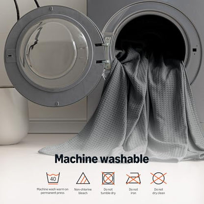Amazon Basics Waffle 100% Viscose from Bamboo Blanket, Queen, Dark Gray - color: Dark Gray, size: Queen