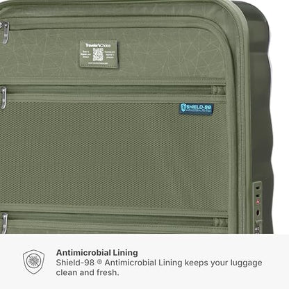 Traveler's Choice Edinburgh II Hardside Spinner Luggage, TSA Lock, Green, 2 Piece Set (21/29) - color: Green, size: 2 Piece Set (21/29)