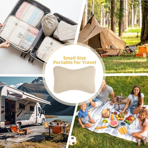 vocheer Small Pillow with Removable Cover, 11"x 7" Tiny Travel Pillow 1 PC - color: Dark Beige-1pc