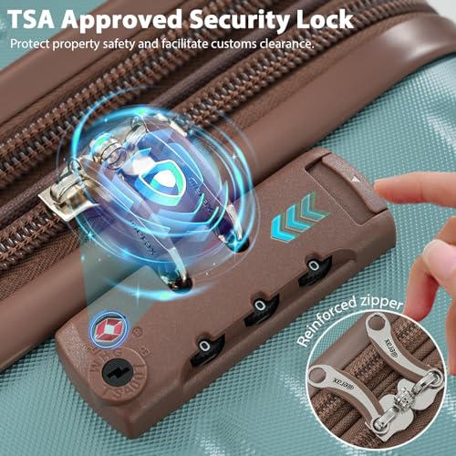 Merax 4-Piece Hardshell Luggage Set 16/20/24/28 TSA Lock for Family Travel - color: Blue, size: 4-piece set (24-inch/28-inch)