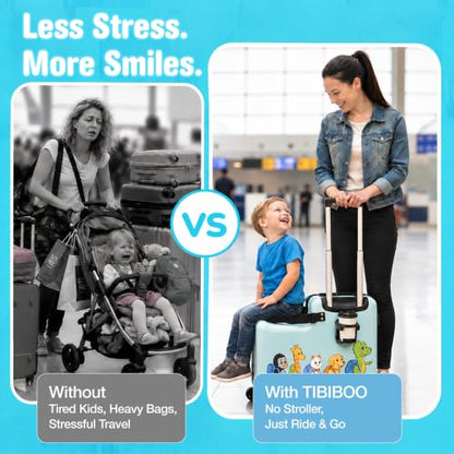 Ride On Suitcase for Kids, 20" Toddler Ride On Luggage, Carry-On