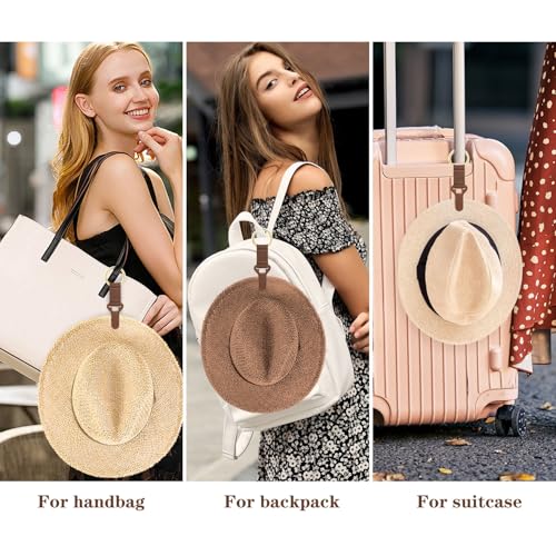 Niveaya Hat Clip for Travel on Bag, Strong Clip Secure Hold, 2 Pack - color: 2pcs Black+brown