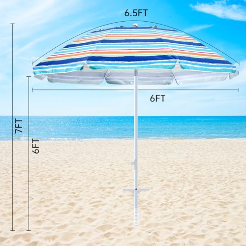 Aohanoi Outdoor Umbrella - Sun Protection, Rain Resistant, Windproof with Manual Open-Close Feature - Ideal for Beach, Camping, and Picnics - color: Rainbow