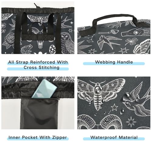 Gothic Animals Laundry Bag Backpack Dirty Clothes Bags Organizer With Extra Large Heavy Duty for Vacation Road Trip Essentials Dorm - color: Gothic Animals