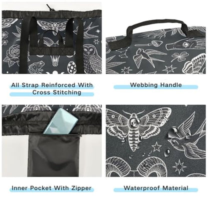 Gothic Animals Laundry Bag Backpack Dirty Clothes Bags Organizer With Extra Large Heavy Duty for Vacation Road Trip Essentials Dorm - color: Gothic Animals