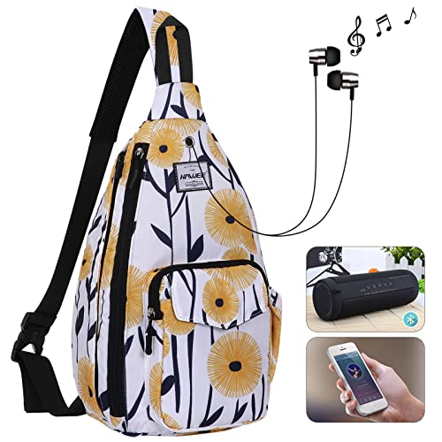 Backpack Sling for Women Anti-Water Crossbody Bag Inclined Adjustable Pack - color: Dandelion