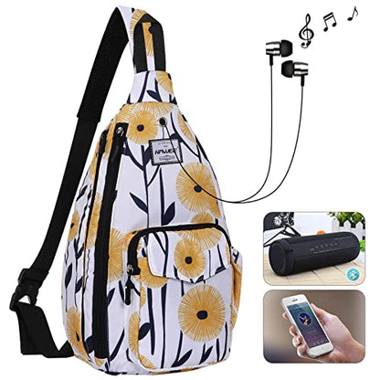 Backpack Sling for Women Anti-Water Crossbody Bag Inclined Adjustable Pack - color: Dandelion
