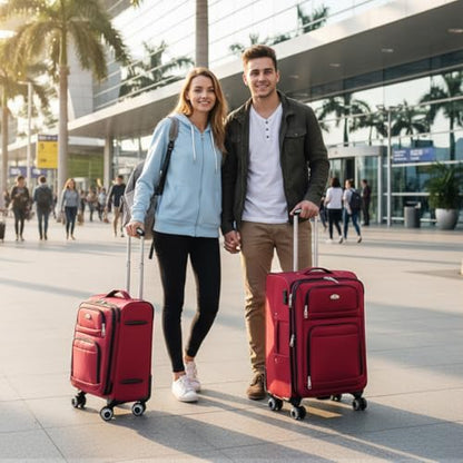 Softside Luggage Sets 2 Piece(20/26in),Expandable 15% - color: Red, size: 2-Piece Set (20"/26'')