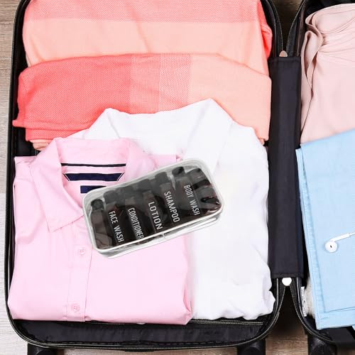 Travel Kit 10 PCS Travel Bottles for Toiletries TSA Approved Bottle - color: A-Brown