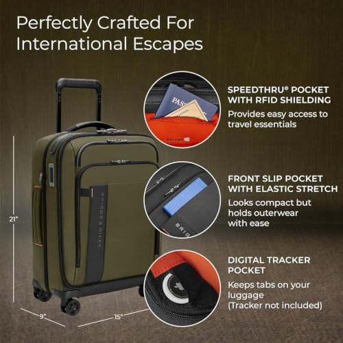 Briggs & Riley ZDX Global Softside Carry-On Spinner, Hunter - color: Hunter, size: Domestic 21" Carry On Expandable Spinner