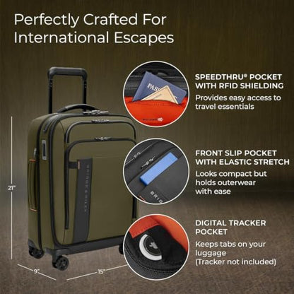 Briggs & Riley ZDX Global Softside Carry-On Spinner, Hunter - color: Hunter, size: Domestic 21" Carry On Expandable Spinner