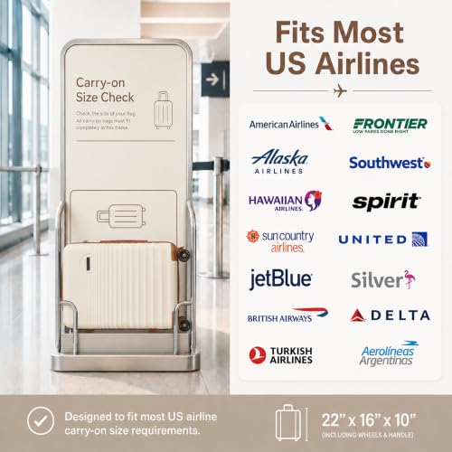 Carry On Luggage 22x14x9 Airline Approved Suitcase with Wheels, 3 Piece - color: White, size: 3 Piece Sets (20/BP/TB)