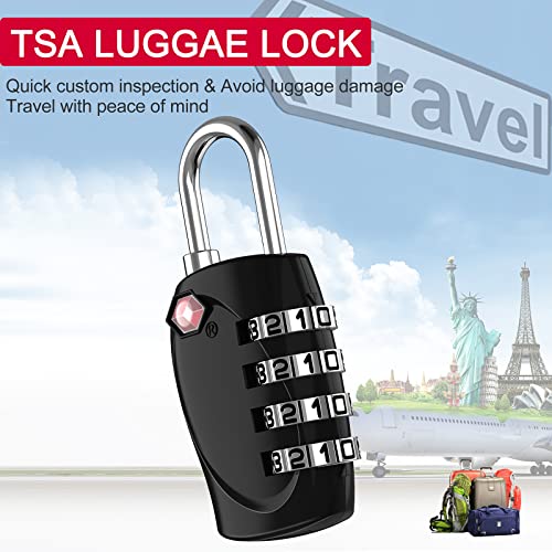 ZHEGE Luggage Locks TSA Approved, Zipper Locks for Suitcase (Black, 2 Pack) - color: Black, 2P