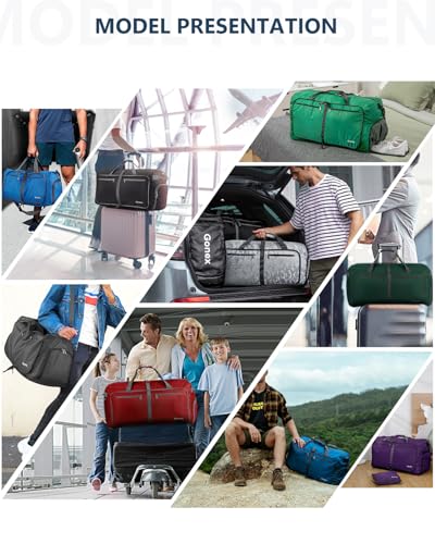 Gonex 100L Foldable Travel Duffle Bag with Shoe Compartment, Lightweight - color: Deep Blue, size: 100L