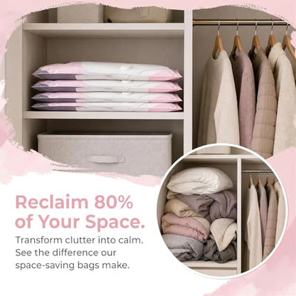 2026 Life Space Creator Storage Bags 80% Compression Extra Large Capacity 3D Roll up Vacuum Bags No Pump Needed Seal Bags for Comforters Clothes Blankets Jumbo Bedding Packing Cubes Travel (1, Large)