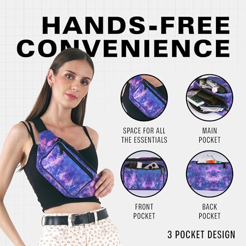 SoJourner Waterproof Holographic Fanny Pack, Galaxy Outer Space - color: Outter Space