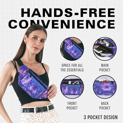 SoJourner Waterproof Holographic Fanny Pack, Galaxy Outer Space - color: Outter Space