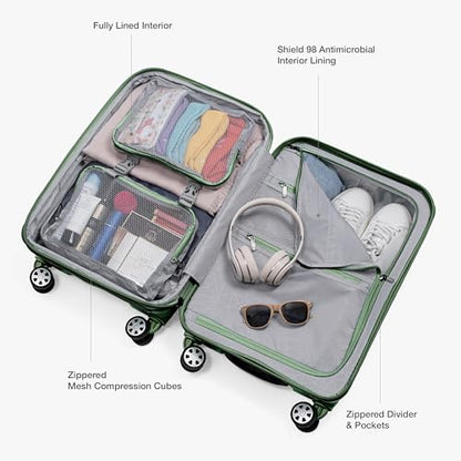 Traveler's Choice Pagosa Hardshell Expandable Luggage with Spinner Wheels, Green, 30-Inch Large - color: Green, size: 30-Inch Large