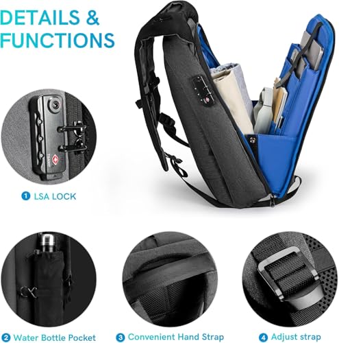 VGOAL Travel Backpack 17 inch Anti Theft Laptop Bag for Men Women - color: Fg6303-17