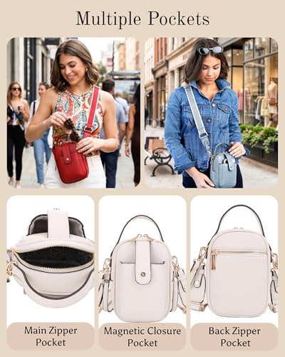 Mali+Lili Gail Vegan Leather Multi Compartment Crossbody Bag - color: Ivory