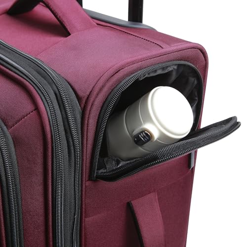 Kenneth Cole REACTION The Venturer 28-Inch Carry-On Lightweight Durable Softside 8-Wheel Spinner Cabin Size Luggage, Wine - color: Wine, size: Large